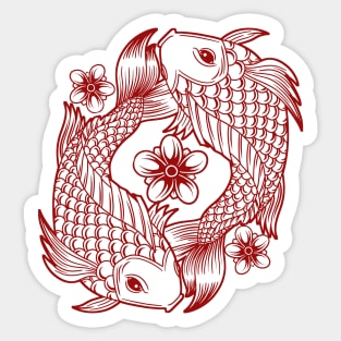 yin yang koi Sticker